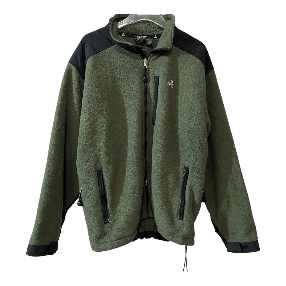 Vintage EMS Eastern Mountain Sports Jacket Men’s XL Green Black Fleece Polartec